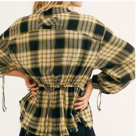Free People Pacific Dawn drawstring plaid top - Picture 2 of 10